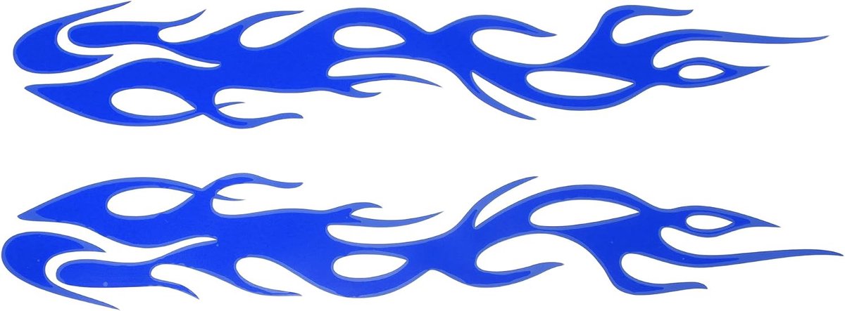 Motoforti Reflective Bumper Decal Blue Square Colorful Flame Reflective Car Sticker Personalized Decoration Vehicle - ShopVlot