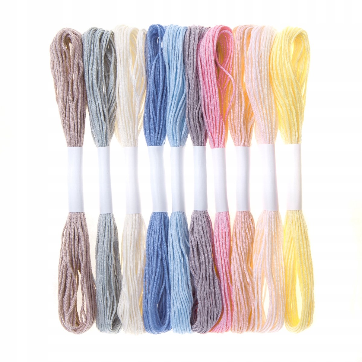 Dalprint Pastel Borduurzijde Set - 10 stuks, 8m per stuk