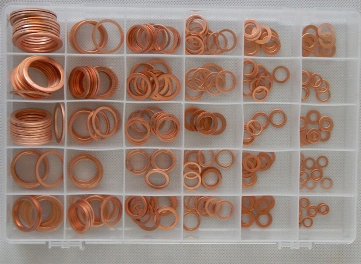 300 Stuks Koperen Ringen Set met Sorteerdoos