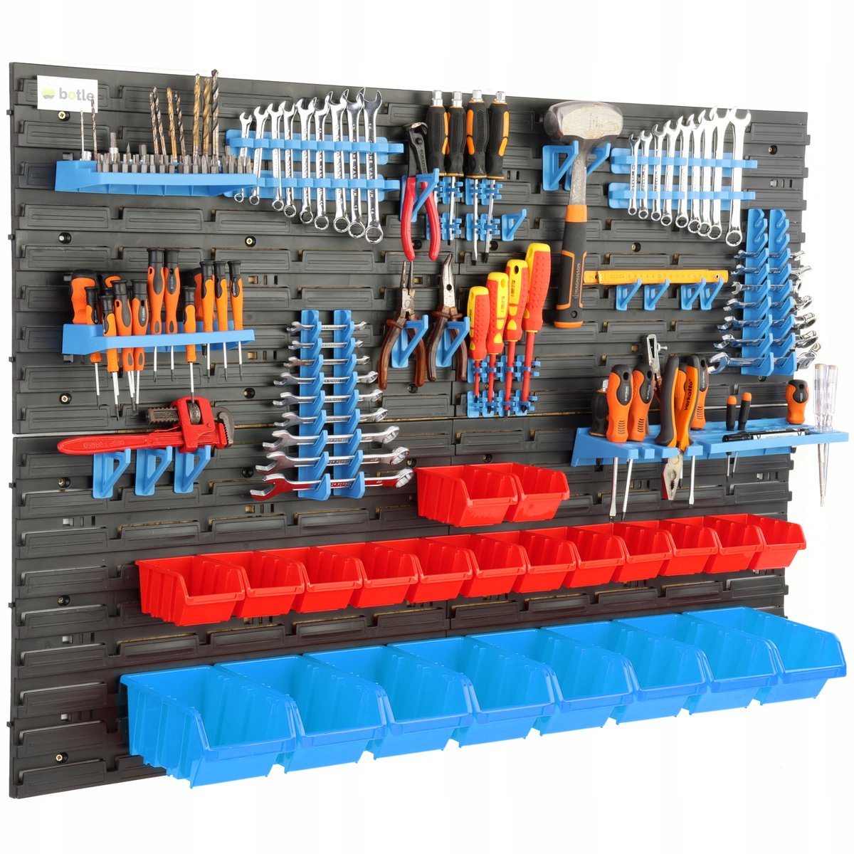 Gereedschapswand 115x78cm met 22 bakjes, ideaal voor garage en werkplaats