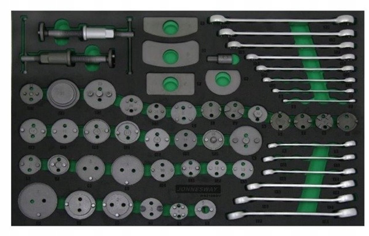 Jonnesway Remgereedschap Set in EVA Inleg - 56 Delig