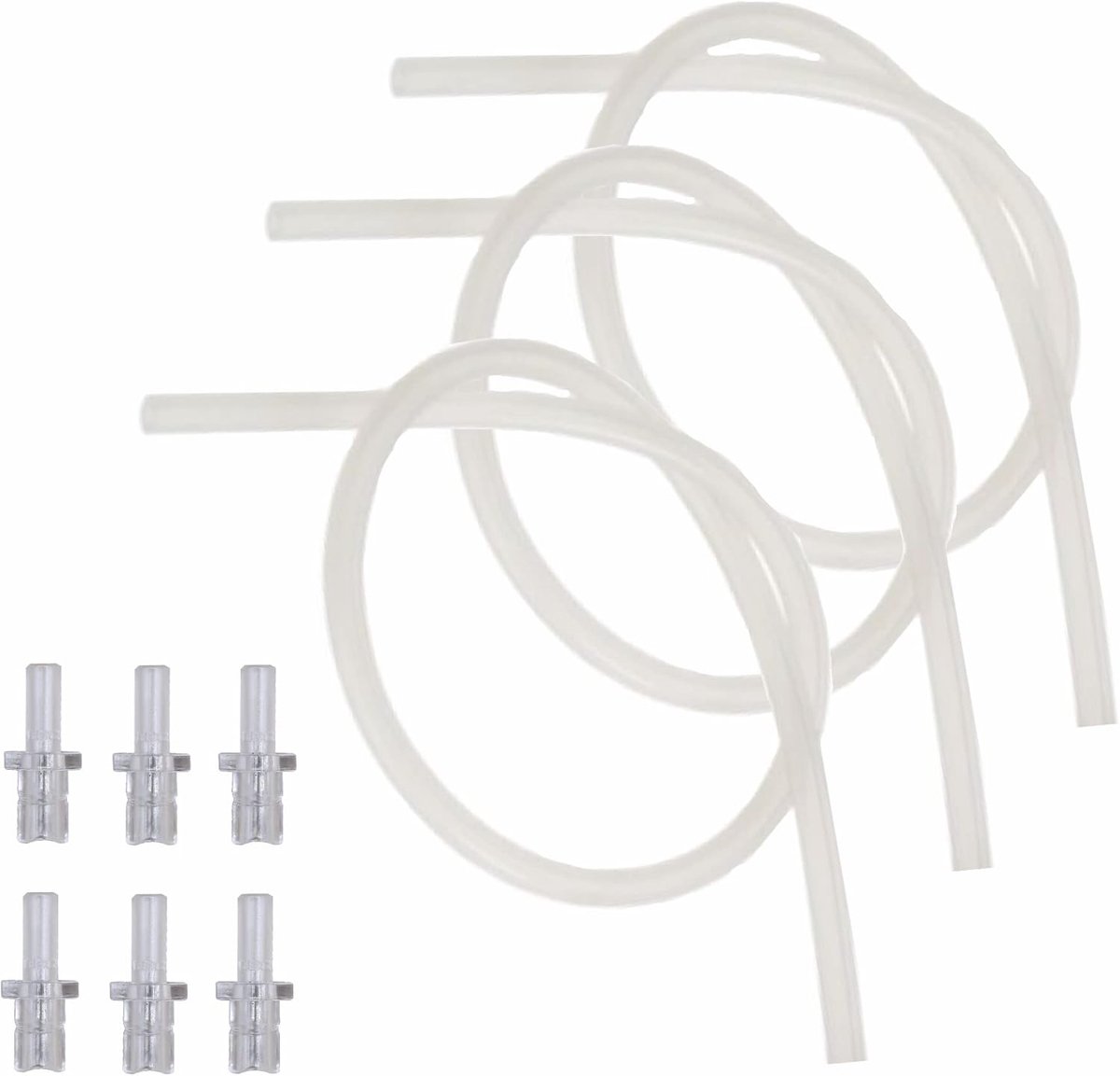 Melkslangen set 3 stuks met 6 aansluitingen - 38 cm - hoogwaardige siliconen - optimale melkstroom - ShopVlot