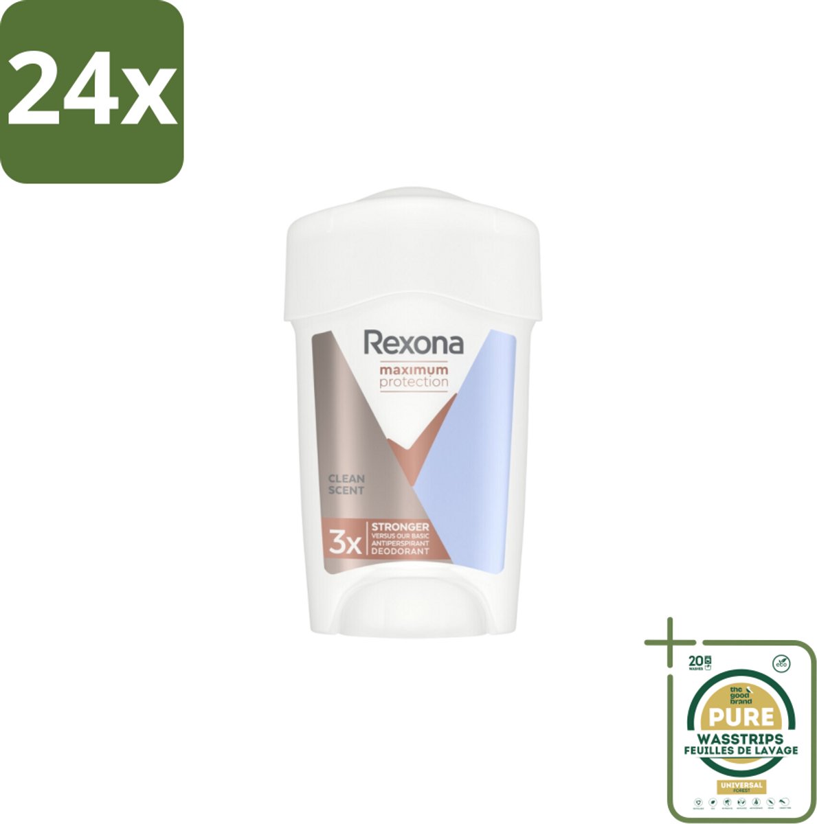 Rexona - Deodorant Stick - Women Maximum Protection Clean Scent - Anti-transpirant - 45 ml - Voordeelverpakking - 24 stuks - Zweet - Lichaamsgeur