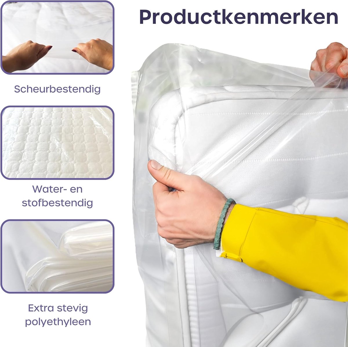 Dubbele matras bekleding 230 x 170 x 30cm - scheurbestendige opbergzak - herbruikbare matrashoezen - ShopVlot