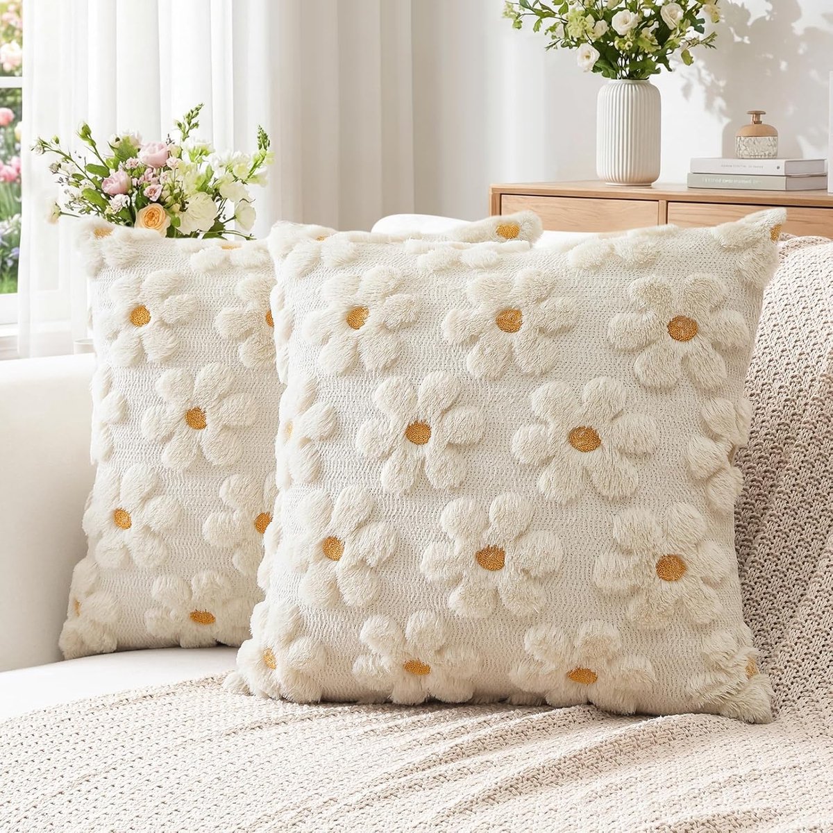 Kussenslopen set van 2 - zacht pluche - kort wolfluweel - decoratief voor bank - ShopVlot