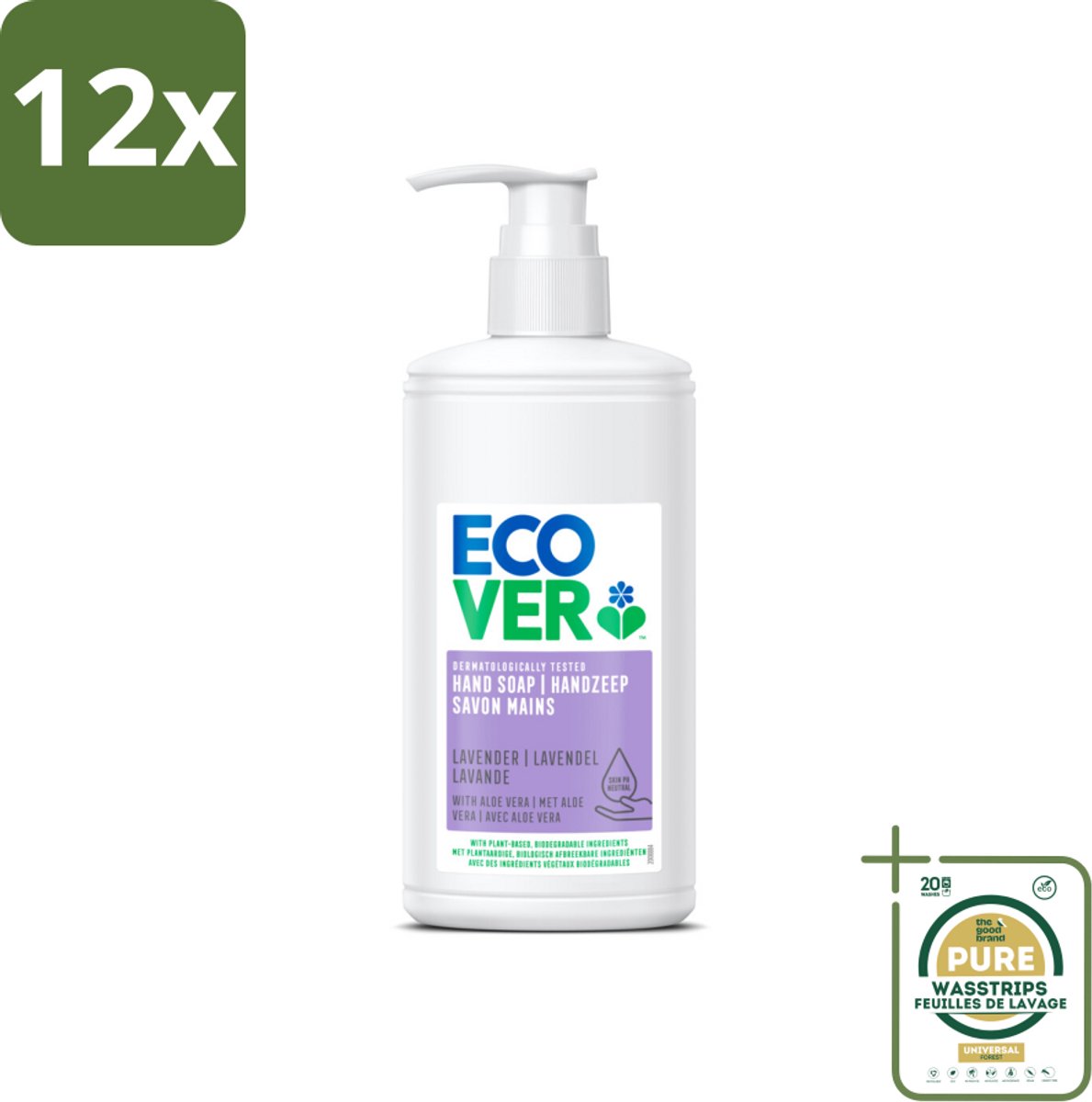 Ecover - Handzeep - Lavendel & Aloë Vera - 250 ml - Voordeelverpakking - 12 stuks - Aloë vera - Biologische handzeep