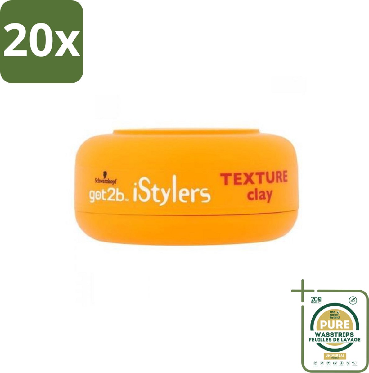20 x Got2B - Styling Clay - I-Styler - 75 ml - Grootverpakking - Styling Clay - Matte Hair - Hair Texture - Hair Hold - Non-slip Styling