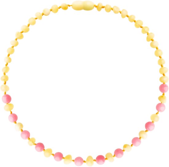 Baby Natura - Barnsteen Armband - Baby/peuter - Milk Pink Jade - 14 cm — afbeelding 2