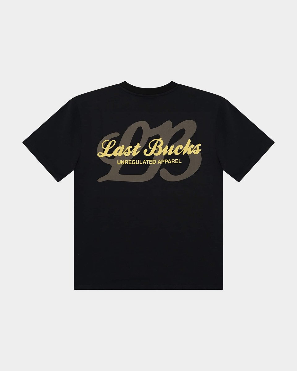Last Bucks - The Script Tee - Heren T-shirt - Zwart - Maat XL - Regular Fit