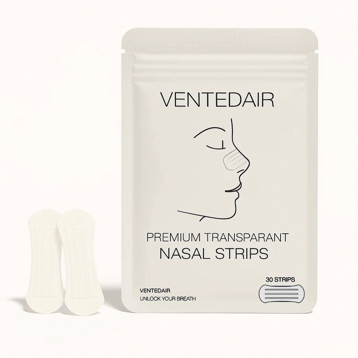 Ventedair Premium Transparante Neusstrips - 30 Stuks