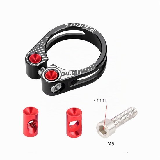Fiets zadelklem 34,9 mm, aluminium zadelsteun klem voor verschillende fietsen van Fiets. — afbeelding 4