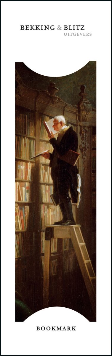 Boekenlegger - Kunst - De Boekenwurm, Carl Spitzweg - 5cm x 16cm
