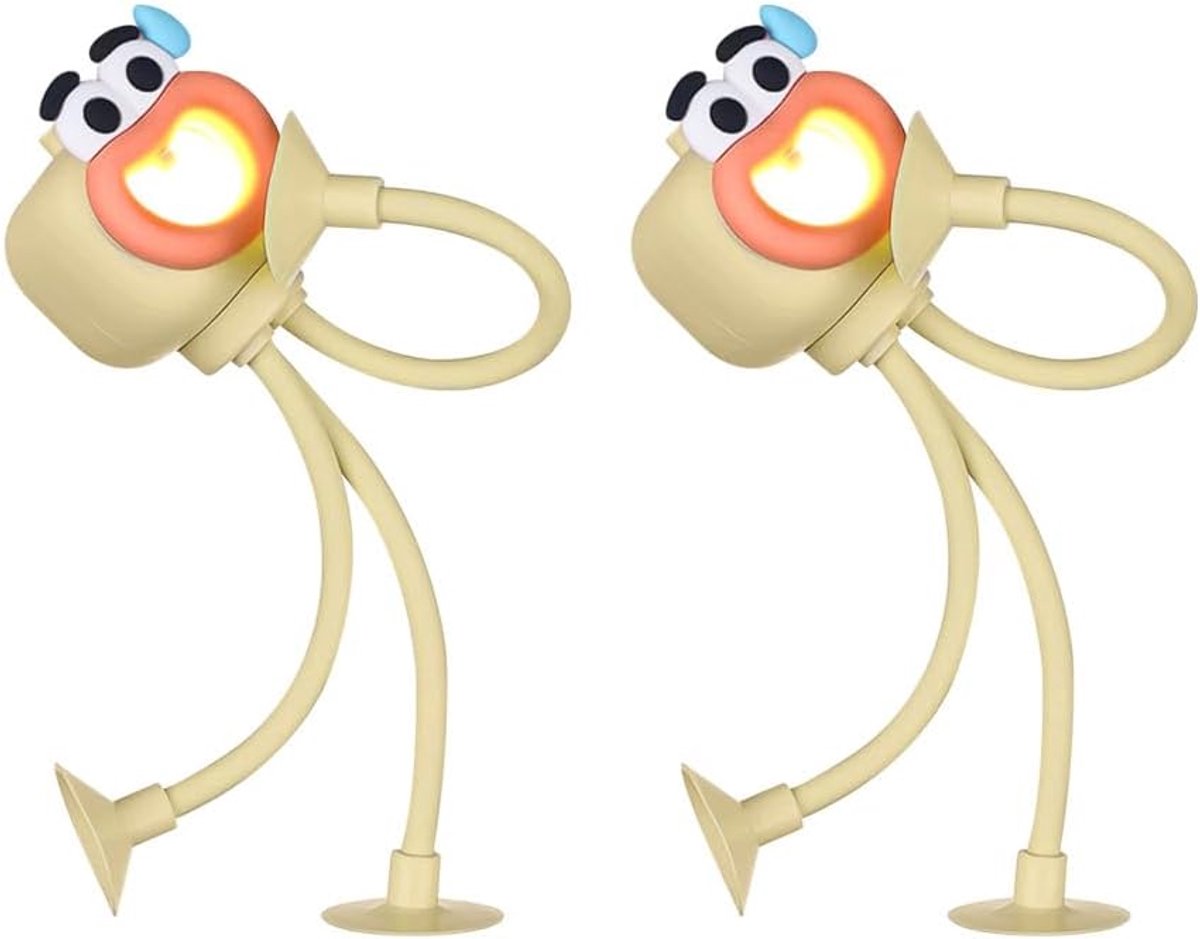 carmdering - Vormbaar Nachtlampje met Zuignap – Warm LED Nachtlicht – Set van 2-geel
