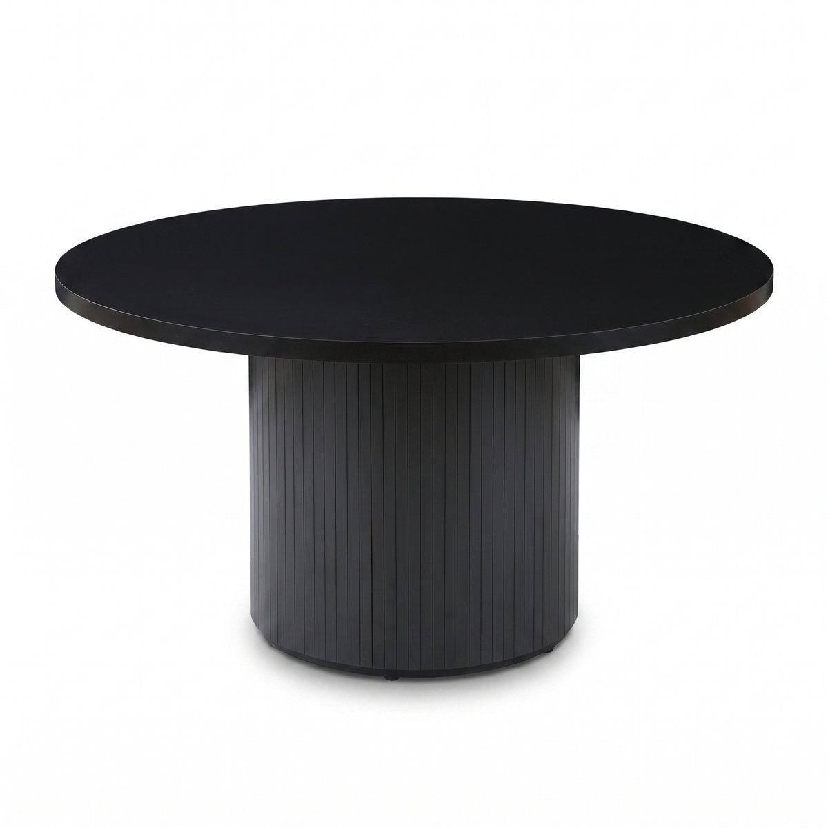 SensaHome Japandi Ronde Eettafel – Keukentafel met Houten Tafelblad – Ø120x75 cm – Zwart