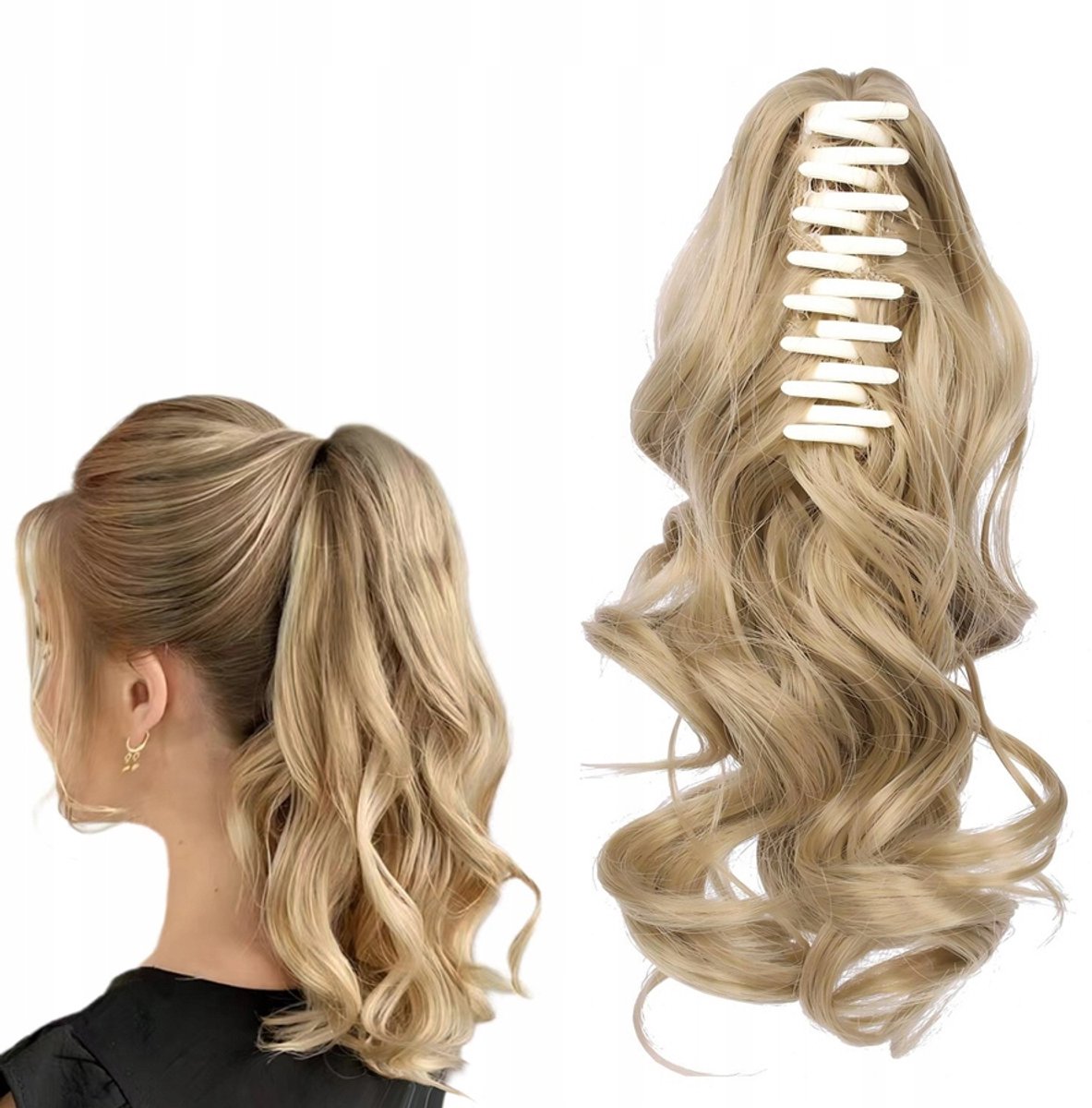 NCDSHAIR Krullende Paardenstaart Clip-in Haarstuk 38CM Blond 24#