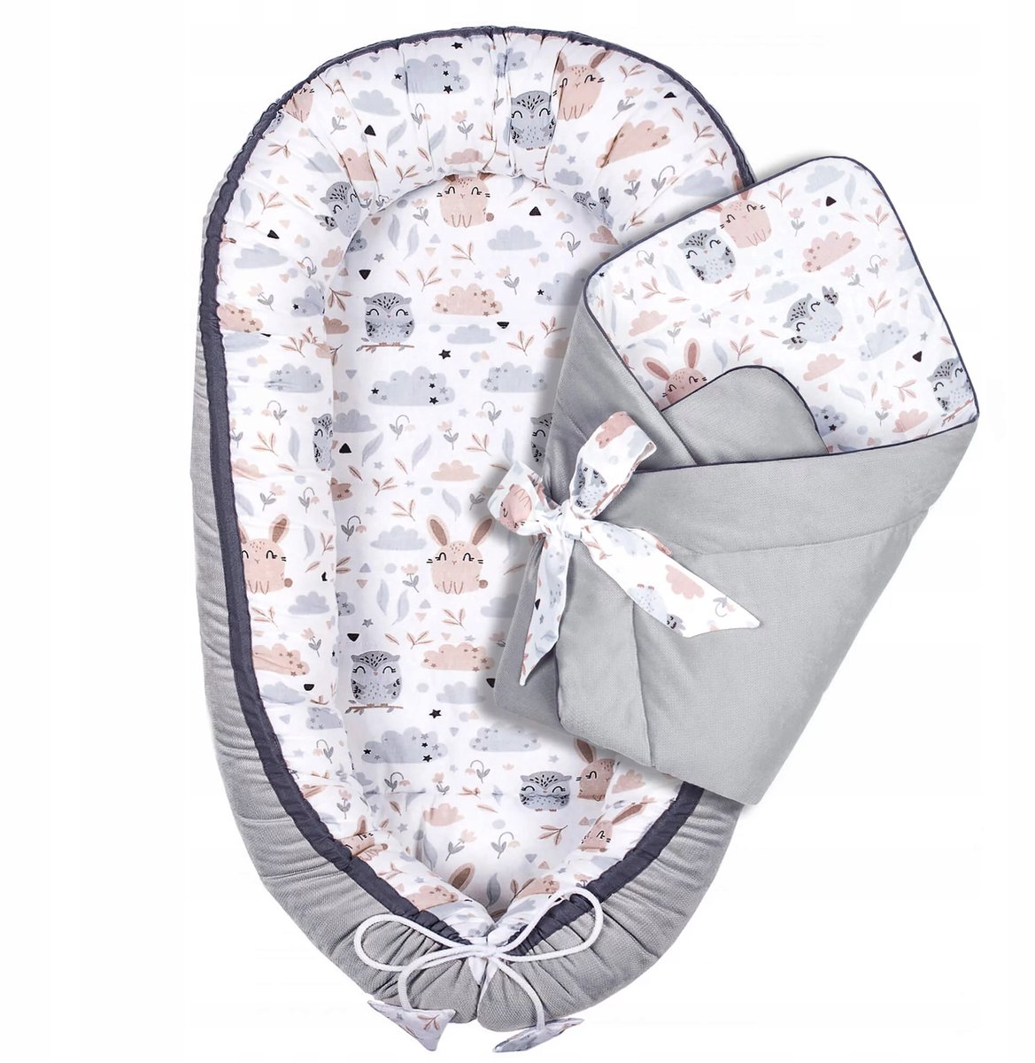 Baby Nestje met Luiertaart - Katoen/Velvet - Pepi