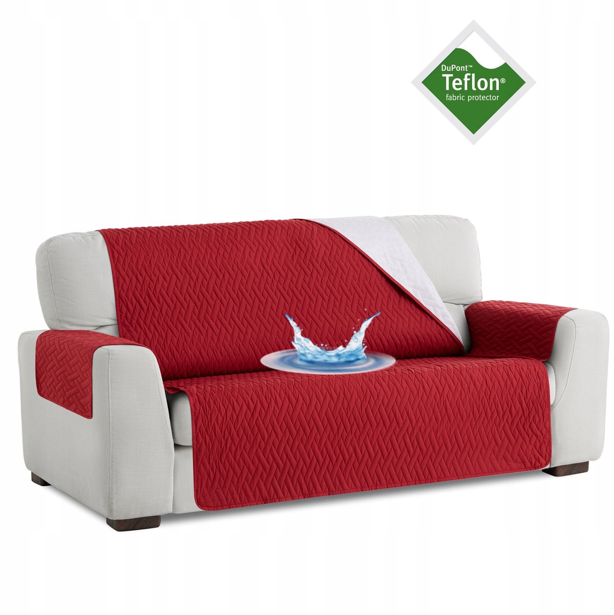 Waterdichte Sofahoes Teflon Rood 180cm 3-zits