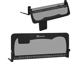 Lionelo Hanna – Bedhekje 150x66 cm – 180° opklapbaar – Aluminium frame – SecureBelt & StandSafe – Tot 27 kg – Luchtig net – Voor matrassen tot 45 cm – SGS-gecertificeerd – Reisvriendelijk – Eenvoudige montage