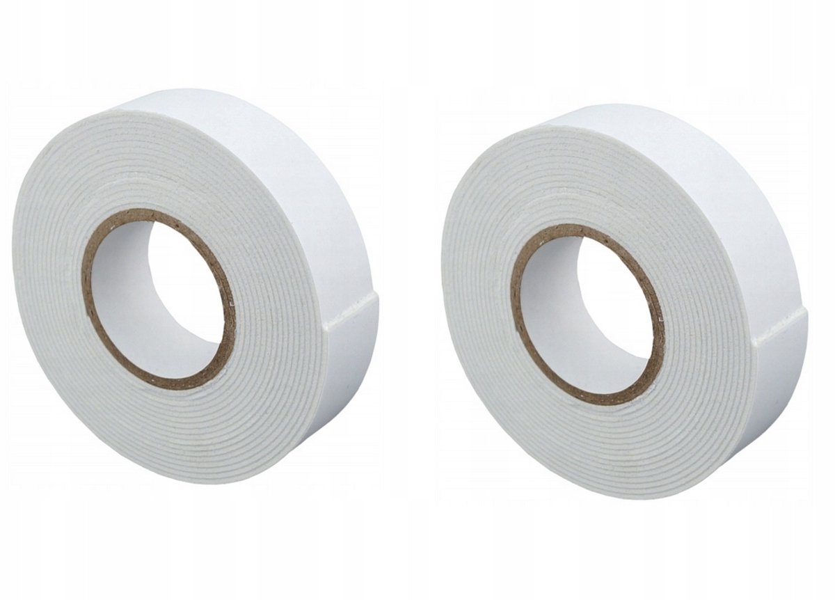 Dubbelzijdige Schuimtape 1mm x 19mm x 5m Wit - 2 stuks