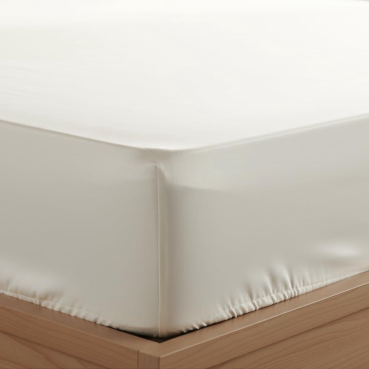 Satin fitted sheet, 100% organic cotton (GOTS), 276 threads, finely woven and luxuriously smooth, breathable - ShopVlot