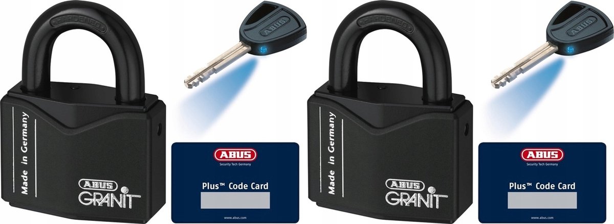 ABUS 2x Granit 37/55 Hangsloten - Eén Sleutelsysteem