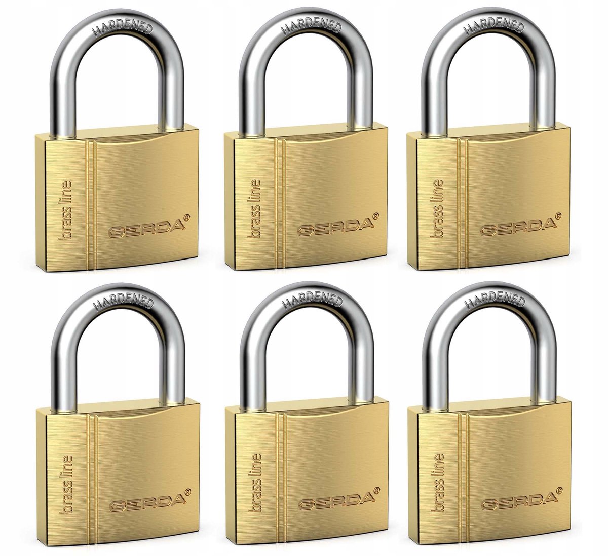 Gerda KMZ50 Hangsloten - 6 stuks, één sleutelsysteem