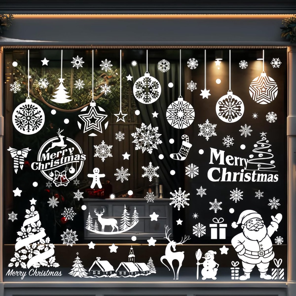 Raamstickers Kerst Sneeuwvlokken - Zelfklevend Wit - Herbruikbaar - Winter Raamdecoratie - ShopVlot