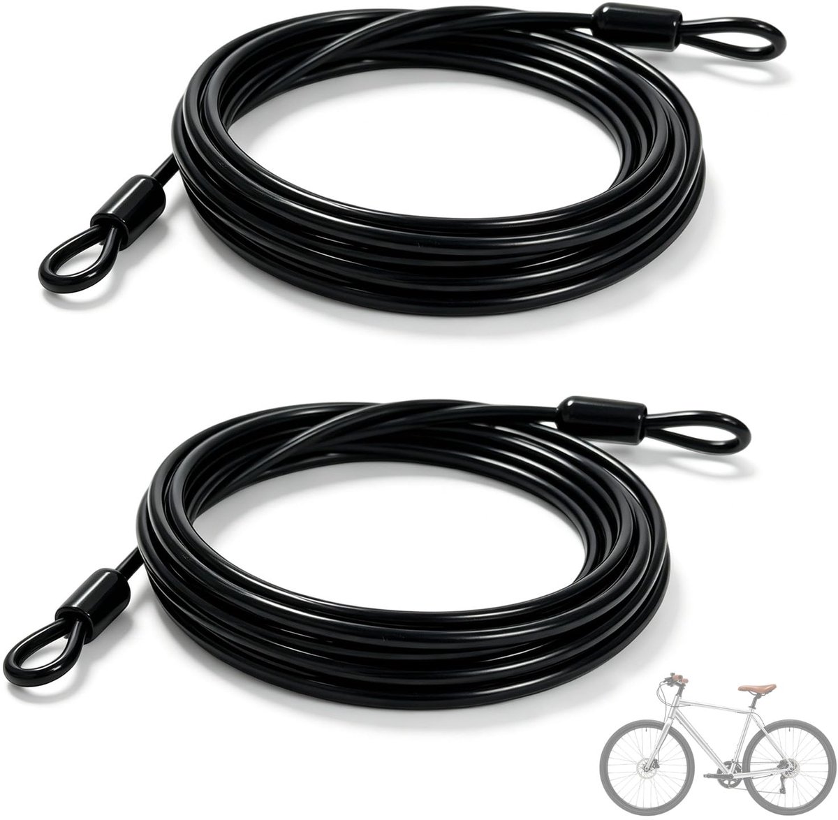 Fietsslot staalkabel 2m x 4mm - 110kg beveiliging - duurzaam en veilig gebruik - ideaal voor fietsen - ShopVlot