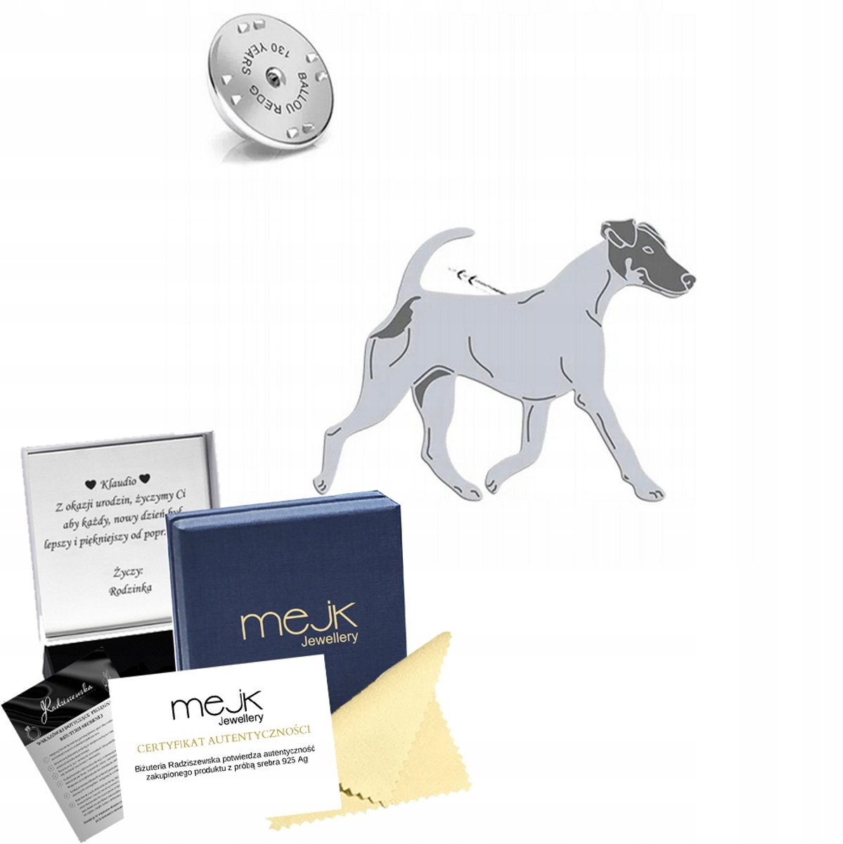 Zilveren Broche Fox Terrier Smooth 925 - Uniek Cadeau