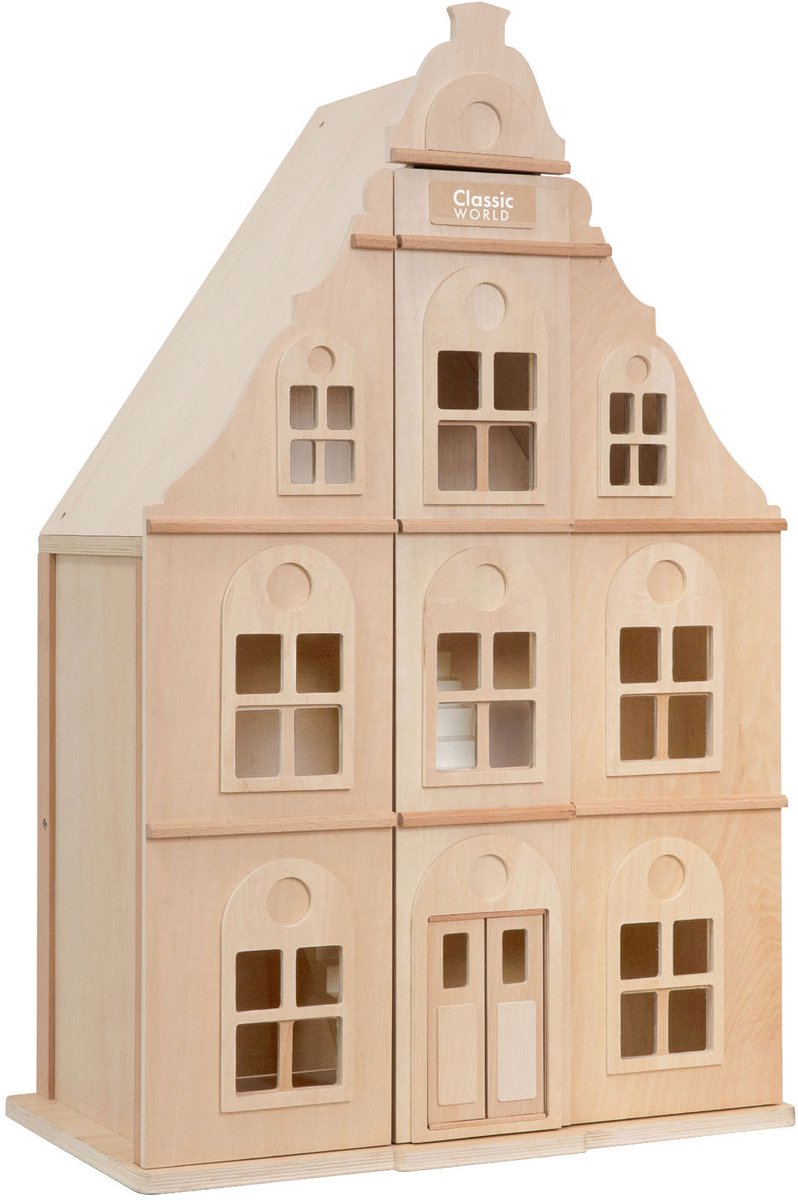 Classic World Houten Poppenhuis - 3dlg..