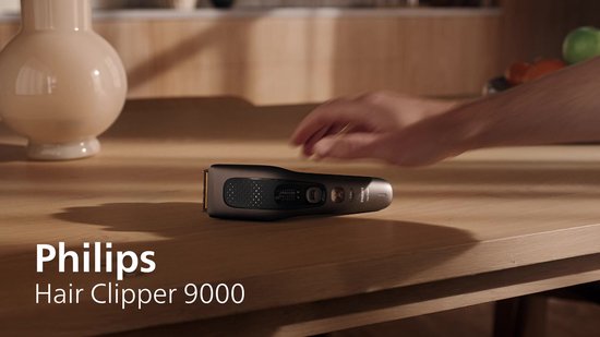 Philips Hair Clipper 9000 Series Tondeuse – Gelijkmatig en Nauwkeurig Knippen - 28 Lengte-instellingen - Zelfslijpende Titanium Mesjes - Precision Fade Tools - PowerAdapt Sensor - Tot 180 Min. Draadloos Gebruik & Barber Kit – HC9721/15