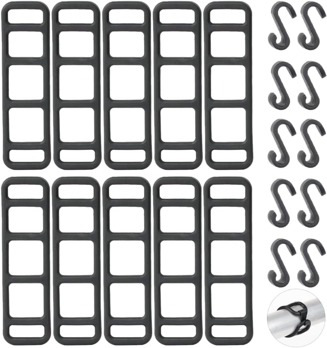 Pack of 20 Silicone Tyres for Bicycle Lights, 5 Holes Rubber Rings, Silicone Band for Sigma Rear Light and Road Bike - ShopVlot
