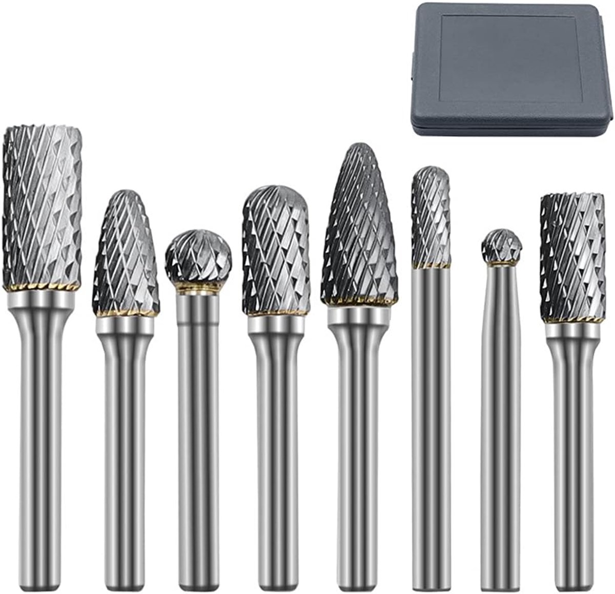 Carbide Rotary Burr Set 8PCS - 6mm Schacht - HRC70 Hardheid - Voor fijn detailwerk