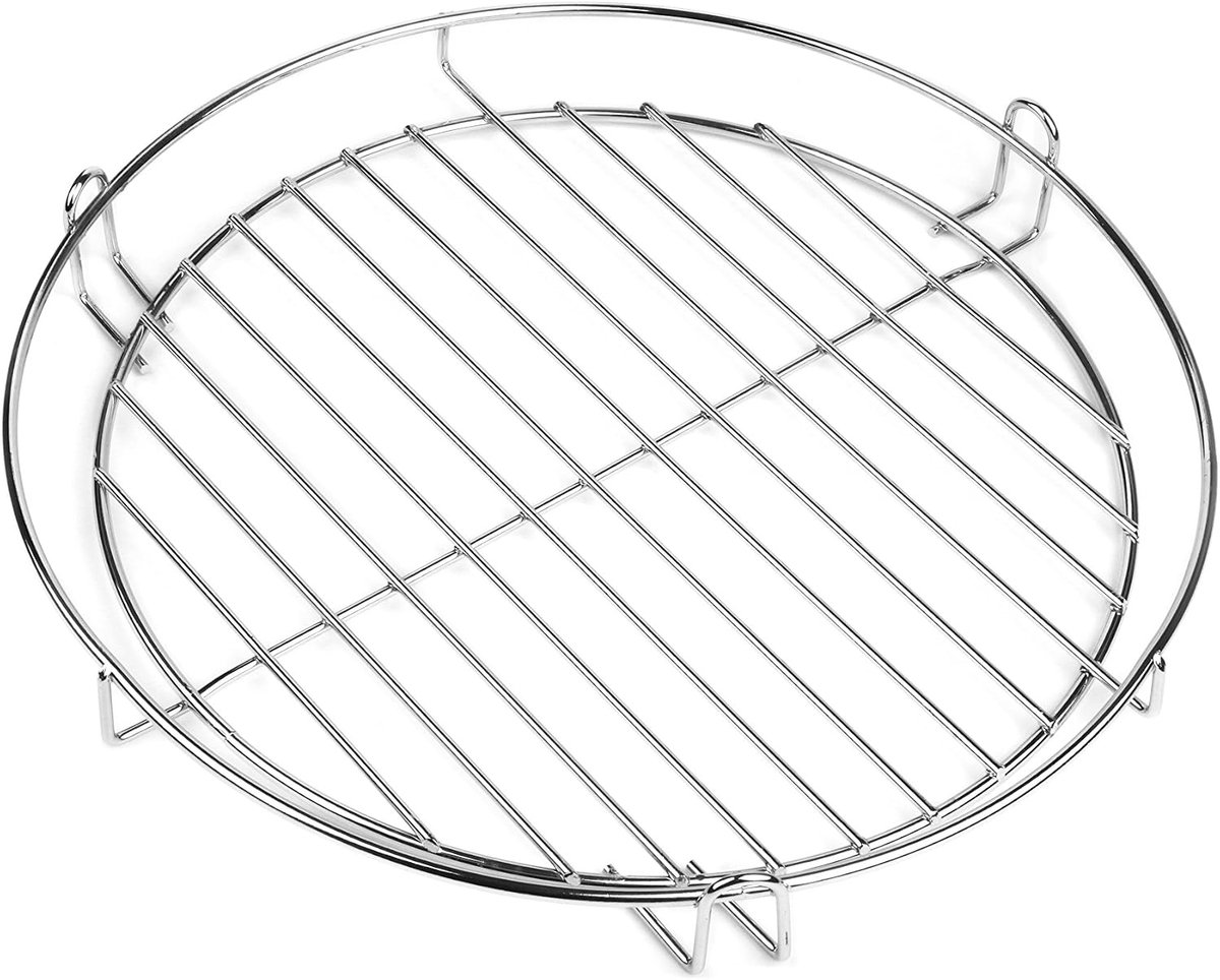 HeRo24 Chrome Grill Grate 30 cm with Rail for Hanging, Warming Rack for Swivel Grill 3 Legs - ShopVlot