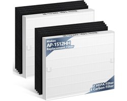 Luchtfilter compatibel met Coway Airmega AP-1512HH - H13 HEPA + actieve kool - Zorg voor schone lucht