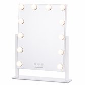 Livingbright - Make Up Spiegel met Verlichting - Kantelbaar - Rechthoekig - Wit