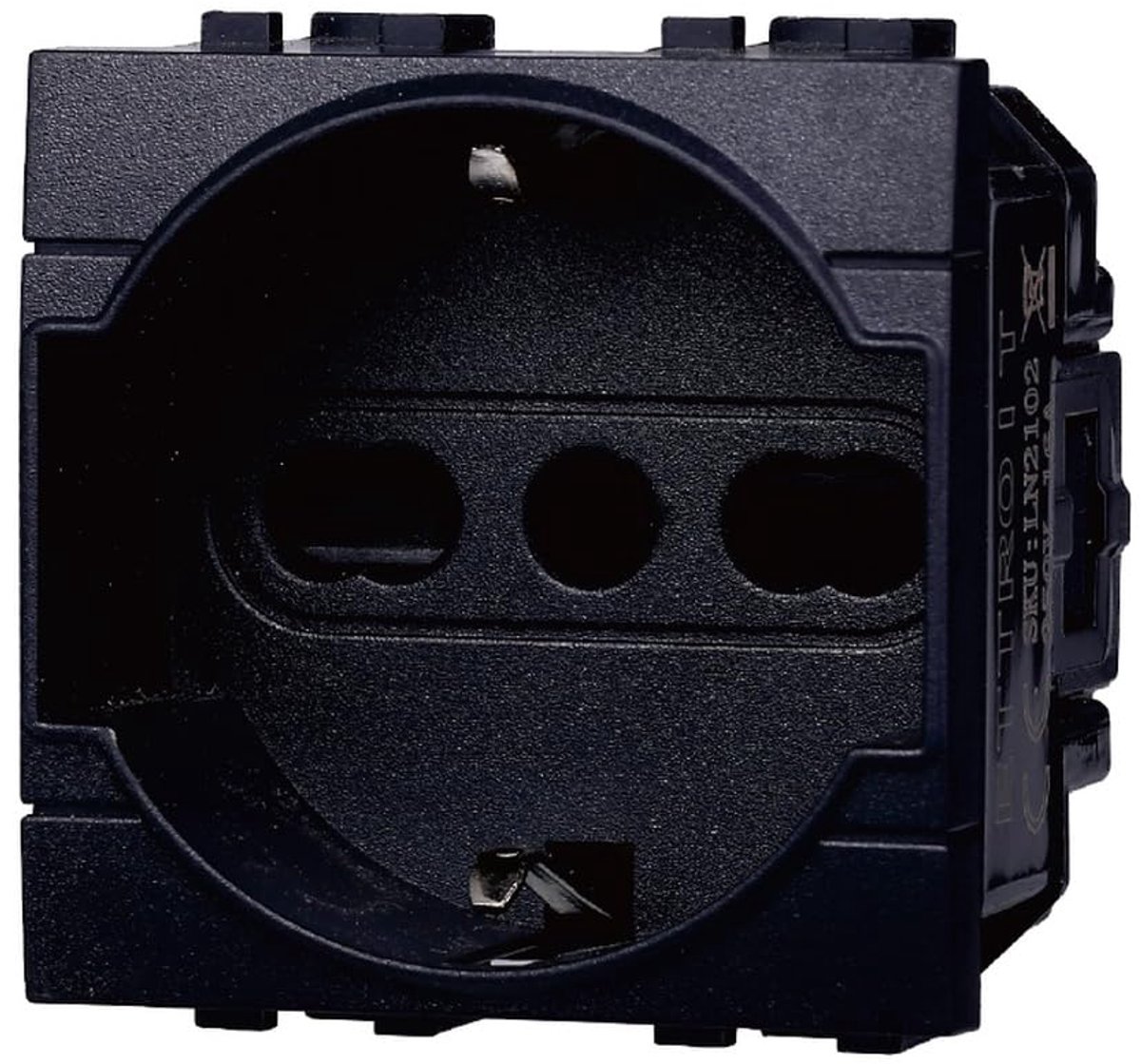 Schuko stopcontact 2P+T 16A - kleur zwart - Italiaanse standaard - ideaal voor elke ruimte - ShopVlot