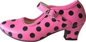 Spaanse Prinsessen schoenen fel roze zwart maat 22- valt als maat 20 (binnenmaat 15 cm) bij jurk