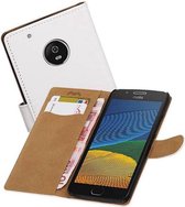 Bookstyle Wallet Case Hoesjes voor Moto G5 Wit