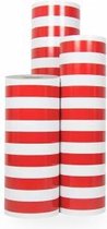 Cadeaupapier Luxe Rood-Wit Gestreept - Rol 50cm - 200m - 90gr | Winkelrol / Apparaatrol / Toonbankrol / Geschenkpapier / Kadopapier / Inpakpapier