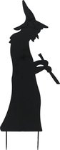 Europalms - Halloween - Decoratie - Versiering - Accesoires - Silhouette Metal Witch with Spoon 110cm