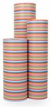 Cadeaupapier Color Stripe 2 - Rol 30cm - 200m - 70gr | Winkelrol / Apparaatrol / Toonbankrol / Geschenkpapier / Kadopapier / Inpakpapier