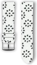 100% katoenen horlogeband met leder (achterzijde) Flowery 24 mm