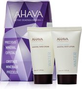 AHAVA Precious Minerals Crystals Handcrème + Bodylotion Huidverzorgingsset