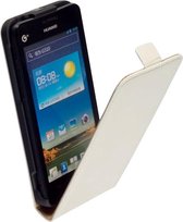 LELYCASE Lederen Flip Case Cover Hoesje Huawei Ascend G510 Wit