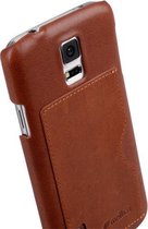 Melkco Premium Leather Cardslot Case Bruin voor Samsung Galaxy S5