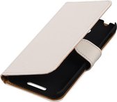 Wit HTC Desire 510 Hoesjes Book/Wallet Case/Cover