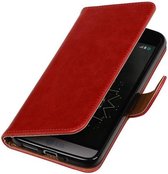 Pull Up TPU PU Leder Bookstyle Wallet Case Hoesje voor LG G5 Rood