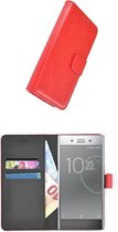 Rood Luxe Bookcase Wallet hoesje voor Sony Xperia XZ Premium