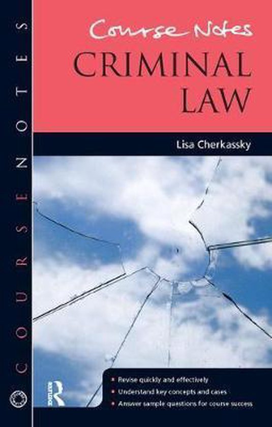 Course Notes Criminal Law - cover